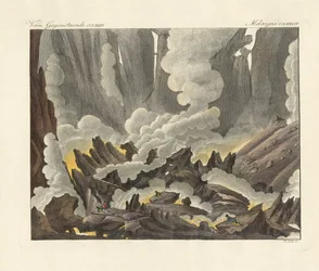 Etna Sycylii (kolorowy grawerunek)