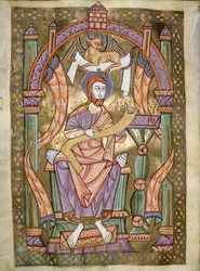 Ms Czart 1207 IV fol CXIXv Św. Łukasz Ewangelista, z Ewangeliarz katedry płockiej, ok.1075