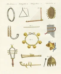 Instrumenty muzyczne starożytnych - gwizdki, grzechotki i cymbały