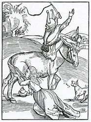 O wielkim gniewie, zdarzenia z małej okazji, ilustracja z angielskiego przekładu „Statek głupców” Alexandra Barclay