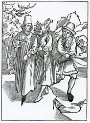 O głosie nieuprzejmości i głupoty, który wynika z tego, ilustracja z angielskiego przekładu „Statek głupców” Aleksandra Barclay