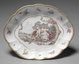 Naczynie owalne, producent Fabryka Porcelany Nymphenburg, ok. 1760-1765