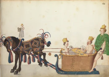 Korowód sań w paradzie, ok. 1640