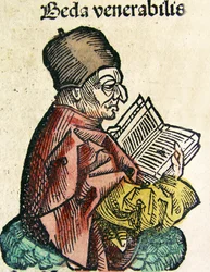 Portret Bedy (673-735), opublikowany w Kronice norymberskiej, 1493