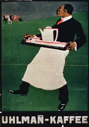 Plakat reklamowy "Uhlman Coffee" (kolorowa litografia)