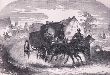 Pruska poczta wojskowa, Cassells History of the War between France and Germany wydana przez Cassell and Company Limited, c.1890 (lito)