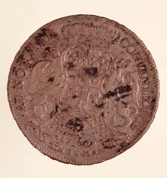 Talar srebrny (taler) Karola Fryderyka, Wielkiego Księcia Badenii (1728-1811) (Karol I Badeński) 1766 Śr. 3,9 cm Neapol, muzeum archeologiczne