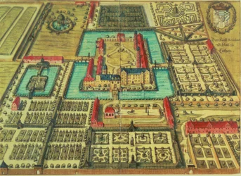 Zamek księcia Kothen, z "Topographia" Mattheusa Meriana Elfdera