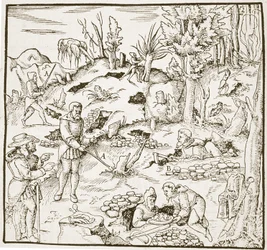 Różdżka z Bergwerk Buch Georga Agricoli, Frankfurt 1580, zilustrowana w Historii magii, wydanej pod koniec XIX wieku