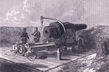 Krupp Gun, Cassells History of the War between France and Germany wydana przez Cassell and Company Limited, c.1890 (litografia)