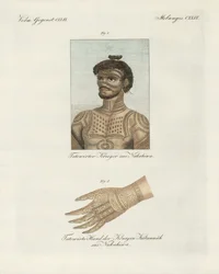 Sztuka tatuowania na wyspie Nukahiwa (kolorowy grawer)