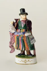 Sprzedawca chusteczek, figura miśnieńska w stylu Johanna Joachima Kandlera (1706-75) (ceramika)