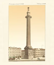 Pomnik w Londynie (kolorowy grawerunek)