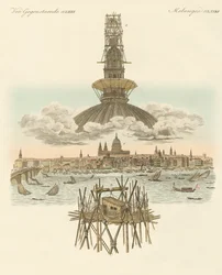 Konstrukcja na szczycie katedry św. Pawła do panoramy Londynu