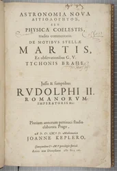Strona tytułowa „Astronomia nova Aitiologetos”, Johannes Kepler (rycina)