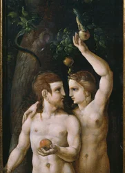 Tryptyk Stworzenia, Adam i Ewa, lewy panel (szczegół) (patrz także 346194, 346195)