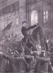 Trochu gromadzi gwardzistów narodowych przed Hôtel de Ville, Historia wojny między Francją a Niemcami Cassella, opublikowana przez Cassell and Company Limited, około 1890