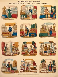 Dwanaście stoisk wystawowych różnych narodów na Wielkiej Wystawie w Londynie, wydane przez Dambour & Gangel, Metz, 1851