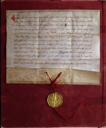 Zobowiązanie cesarza Fryderyka II (1194-1250) do dostarczenia królowi Ludwikowi IX (1214-70) koni, broni i zaopatrzenia na VII krucjatę, 1246