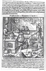 Korzystanie Sulphur, z De Re Metallica Georga Bauera (1494-1566), znanego jako Agricola