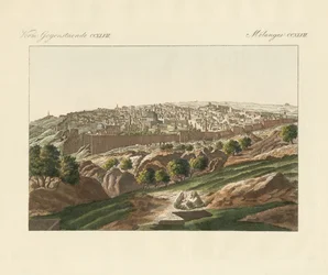 Widok Jerozolimy (kolorowy grawerunek)