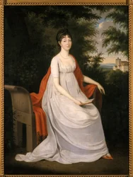 Kobiety siedzące na ławce, 1800