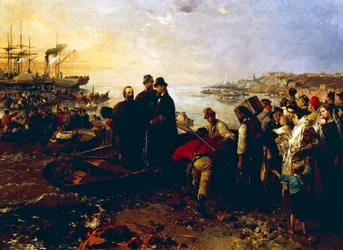 Abordażu Tysiąca w Quarto, ok. 1860, Gerolamo Induno (1825-1890), olej na płótnie