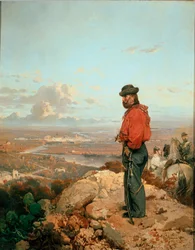 Jedność włoska: „” Portret Giuseppe Garibaldiego (1807-1882) przed Kapuą (Capua) w 1860 r. „” Obraz Gerolamo (Girolamo) Induno (1825-1890) 1861 Museo del Risorgimento, Mediolan