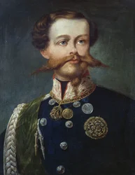 Portret Wiktora Emanuela II (1820-1878), króla Włoch, Gerolamo Induno, olej na płótnie