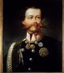 Portret Wiktora Emanuela II (Victor-Emmanuel) (Vittorio Emanuele) (1820 - 1878) autorstwa Gerolamo (Girolamo) Induno. Muzeum Risorgimento. Mediolan.