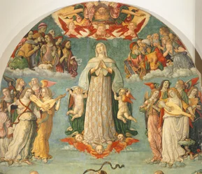 Fragment Wniebowzięcia Najświętszej Marii Panny autorstwa Girolamo di Benvenuto (1470-1524)