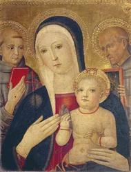 Madonna z Dzieciątkiem i św. Franciszkiem i św. Bernardem (olej na płycie)