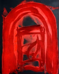 Doorway to Secrets, 2018 (piasek i akryl na płótnie)