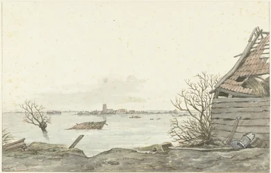 Widok zalanego Ransdorp, luty 1825