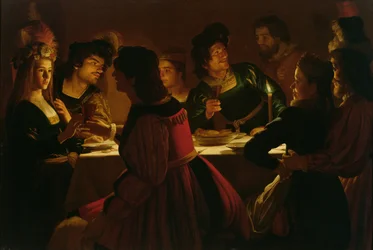 Scena uczty z młodym małżeństwem, ok. 1617 r.