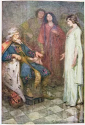 Nic, mój panie, ilustracja z „Króla Leara” w „Opowieściach z Szekspira: opowieść Thomasa Cartera” wydana ok. 1910 r. (litografia kolorowa)