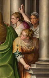 Transept południowy, Ołtarz Nawiedzenia, Detal ołtarza Gervaso Gatti, Nawiedzenie Marii kuzynce Elżbiety 1583, Detal ołtarza