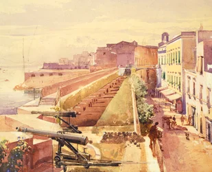 Bateria w Gaeta, Giacinto Gigante (1806-1876), Włochy