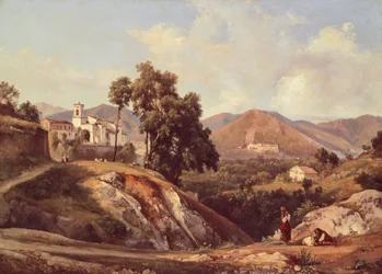 Krajobraz regionu Kampania, autorstwa Giacinta Gigantego (1806-1876), Włochy