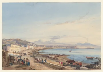 Widok na Neapol i Wezuwiusza z Posillipo, jeden z czterech niewielkich widoków Neapolu z albumu „Amicorum”