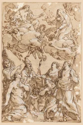 Rysunek Chrystus i Dziewica ze świętymi patronami Pistoi, 1638 r.