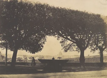 Widok z Akademii Francuskiej na Villa Medici, ca. 1852.