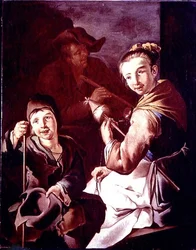 Prządka (olej na płótnie)