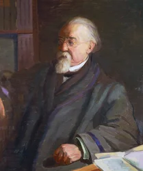 Portret Cesare Lombroso (1835-1909), włoskiego antropologa i kryminologa, autorstwa Giacomo Grosso (1860-1938)