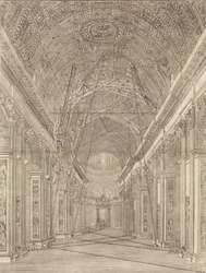 Rusztowanie wzniesione w celu odrestaurowania sklepienia w Bazylice św. Piotra: Przegląd..., ca. 1773.