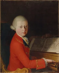 Portret Wolfganga Amadeusza Mozarta 1756-1791 w wieku 13 lat w Weronie, 1770.