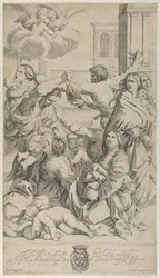 Masakra Niewiniątek, atak na grupę kobiet i dzieci, dwa anioły a..., ca. 1640-70.