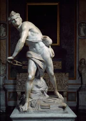 Dawid rzucający Kamień z procy Rzeźba barokowa wykonana przez Gian Lorenzo Berniniego dit Le Bernin (1598-1680)