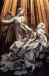 Włochy, Rzym, kaplica Cornaro kościoła Santa Maria della Vittoria, Ekstaza św. Teresy z Avili, autorstwa Gian Lorenzo Berniniego (1598-1680), rzeźba z marmuru i pozłacanego brązu