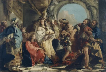Chrystus i kobieta cudzołożna (olej na płótnie)